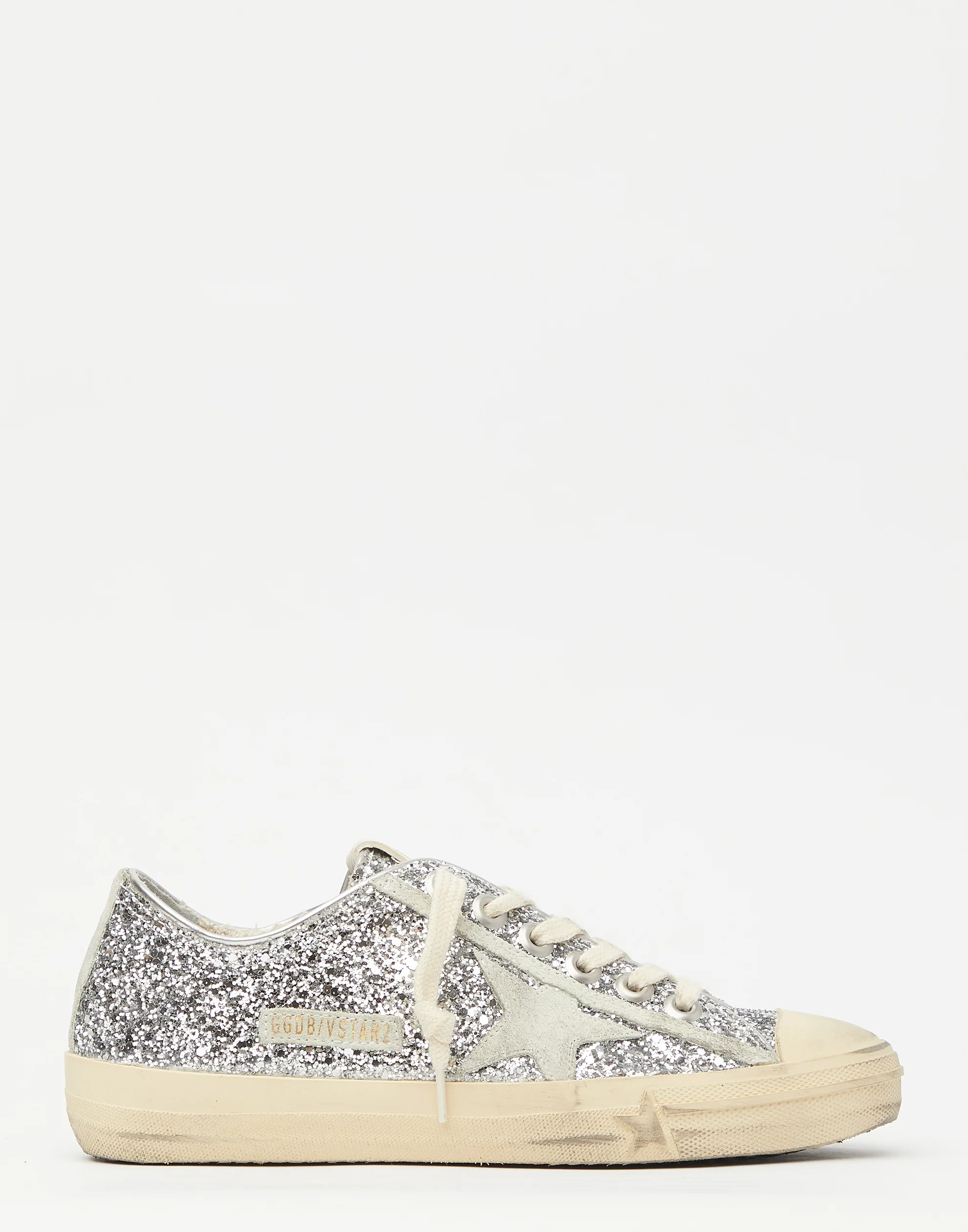 Golden Goose GGDB Silver Glitter LTD V Star Sneakers Women Men