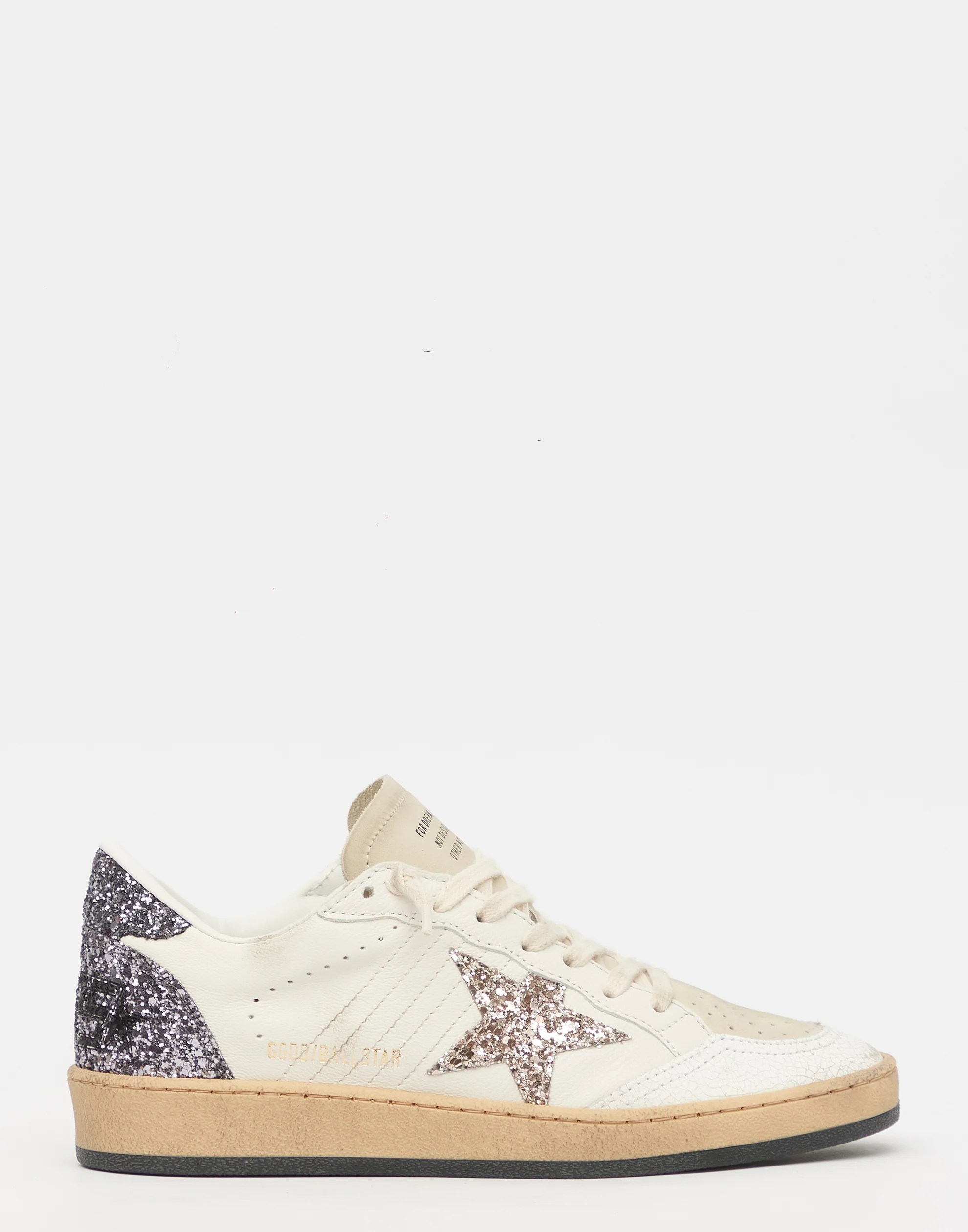 Golden Goose GGDB White & Anthracite Glitter Ball Star Sneakers Women Men