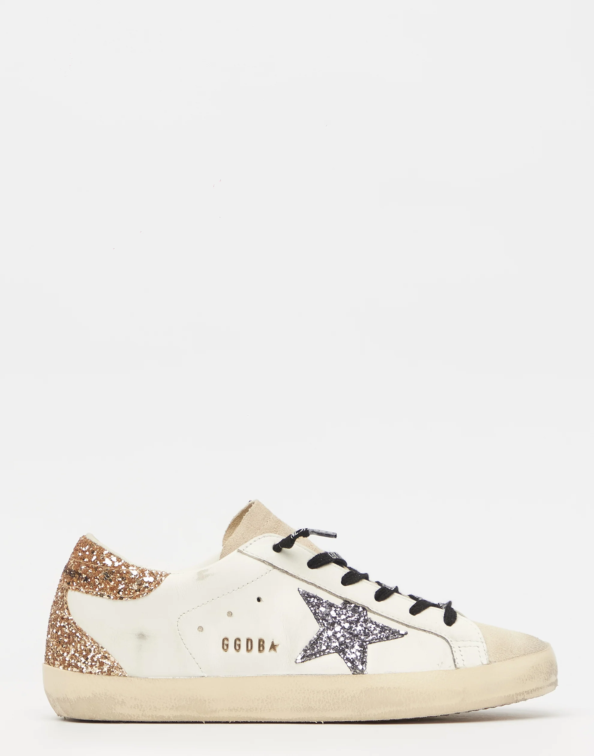 Golden Goose GGDB White & Black Glitter Superstar Sneakers Women Men