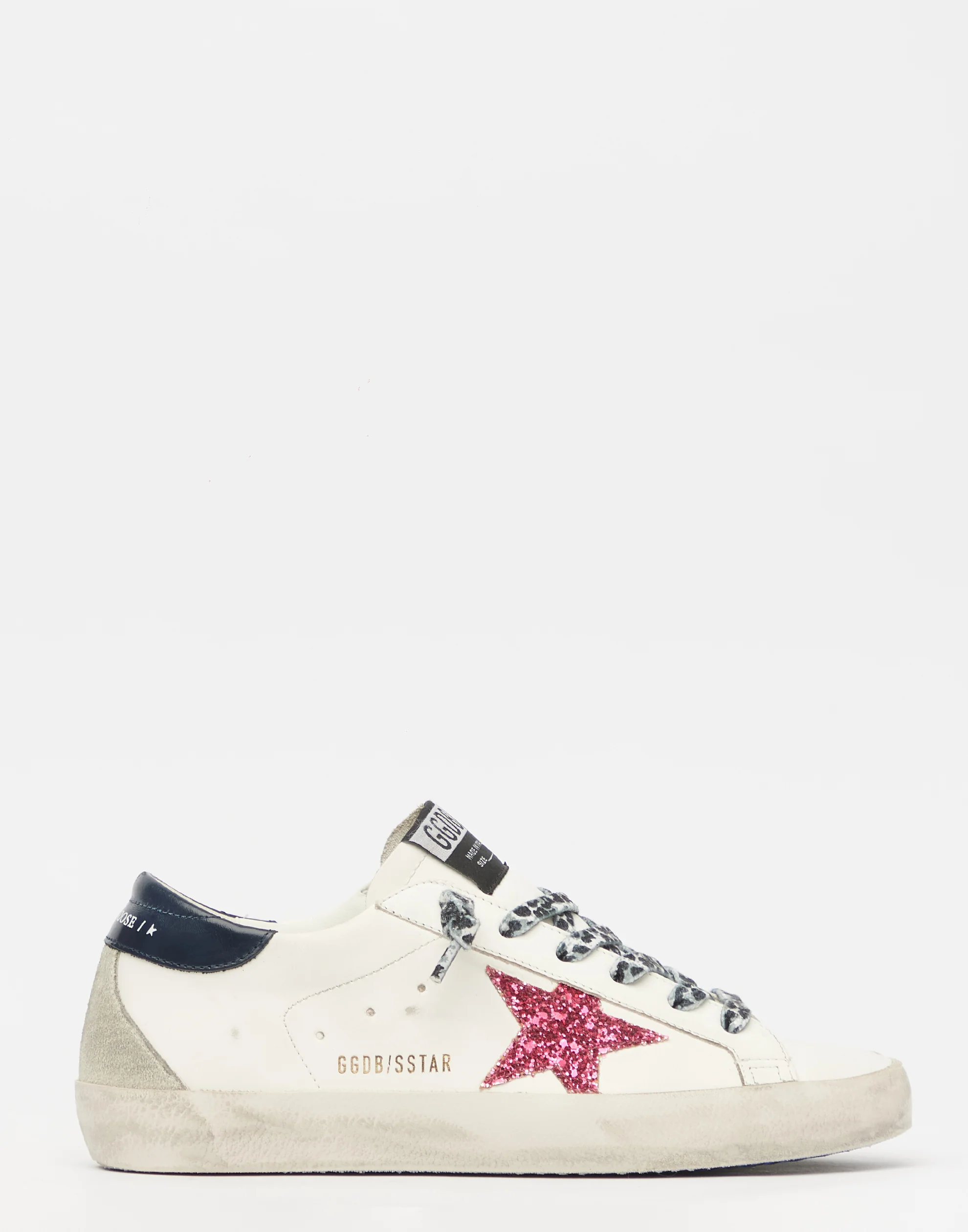 Golden Goose GGDB White & Fuchsia Glitter Superstar Sneakers Women Men