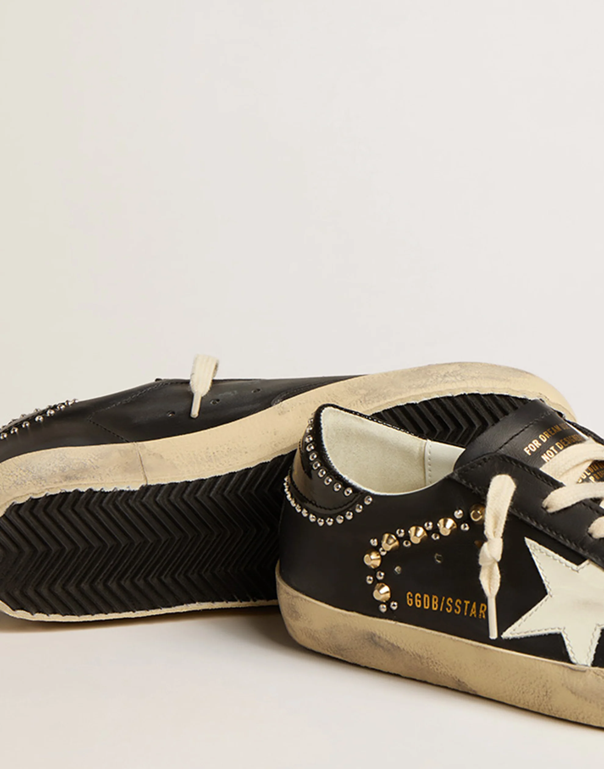Golden Goose GGDB Black & White Studded Superstar Sneakers Women Men