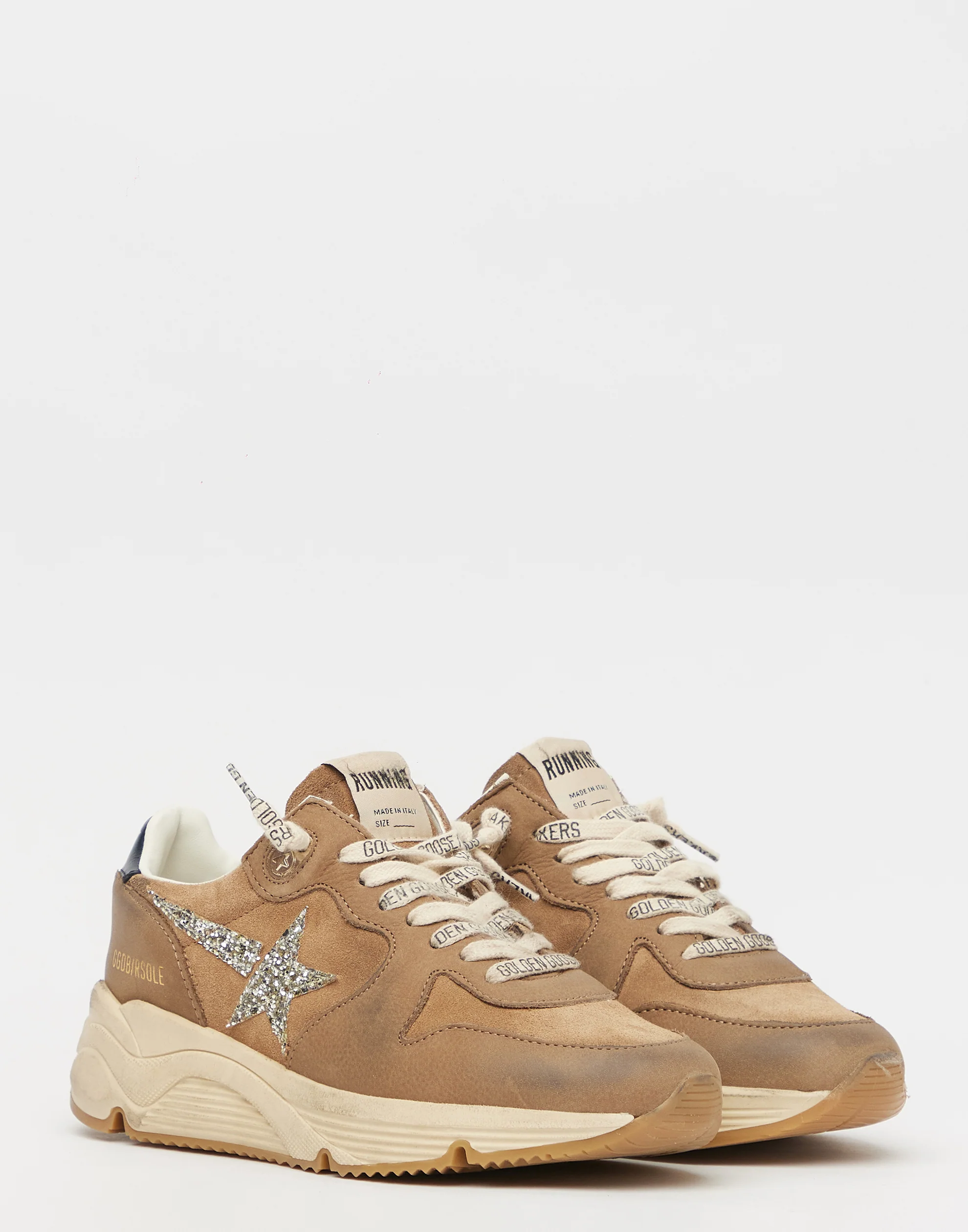 Golden Goose GGDB Tobacco & Glitter Running Sole Sneakers Women Men