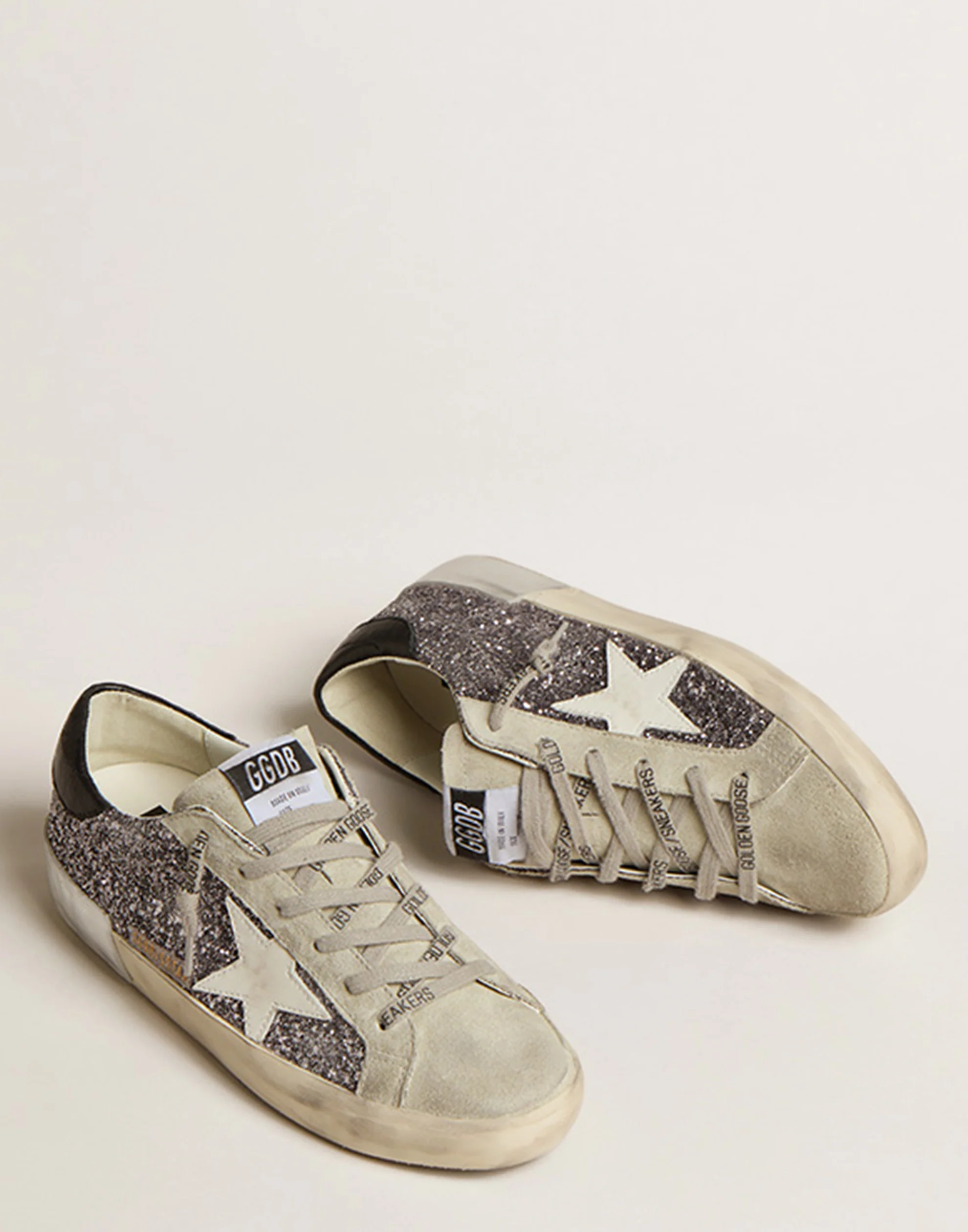 Golden Goose GGDB Anthracite Glitter Superstar Sneakers Women Men