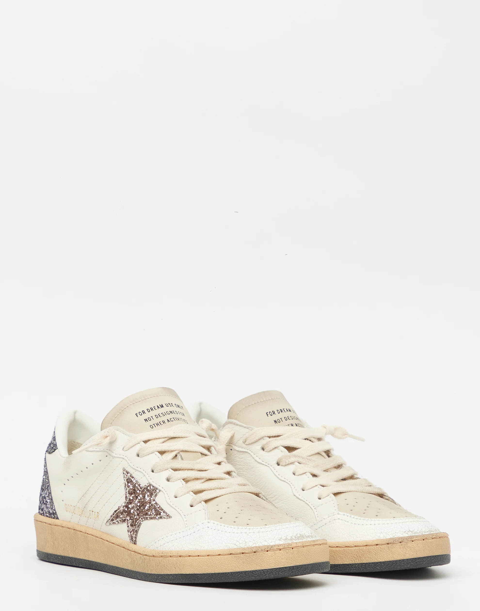 Golden Goose GGDB White & Anthracite Glitter Ball Star Sneakers Women Men
