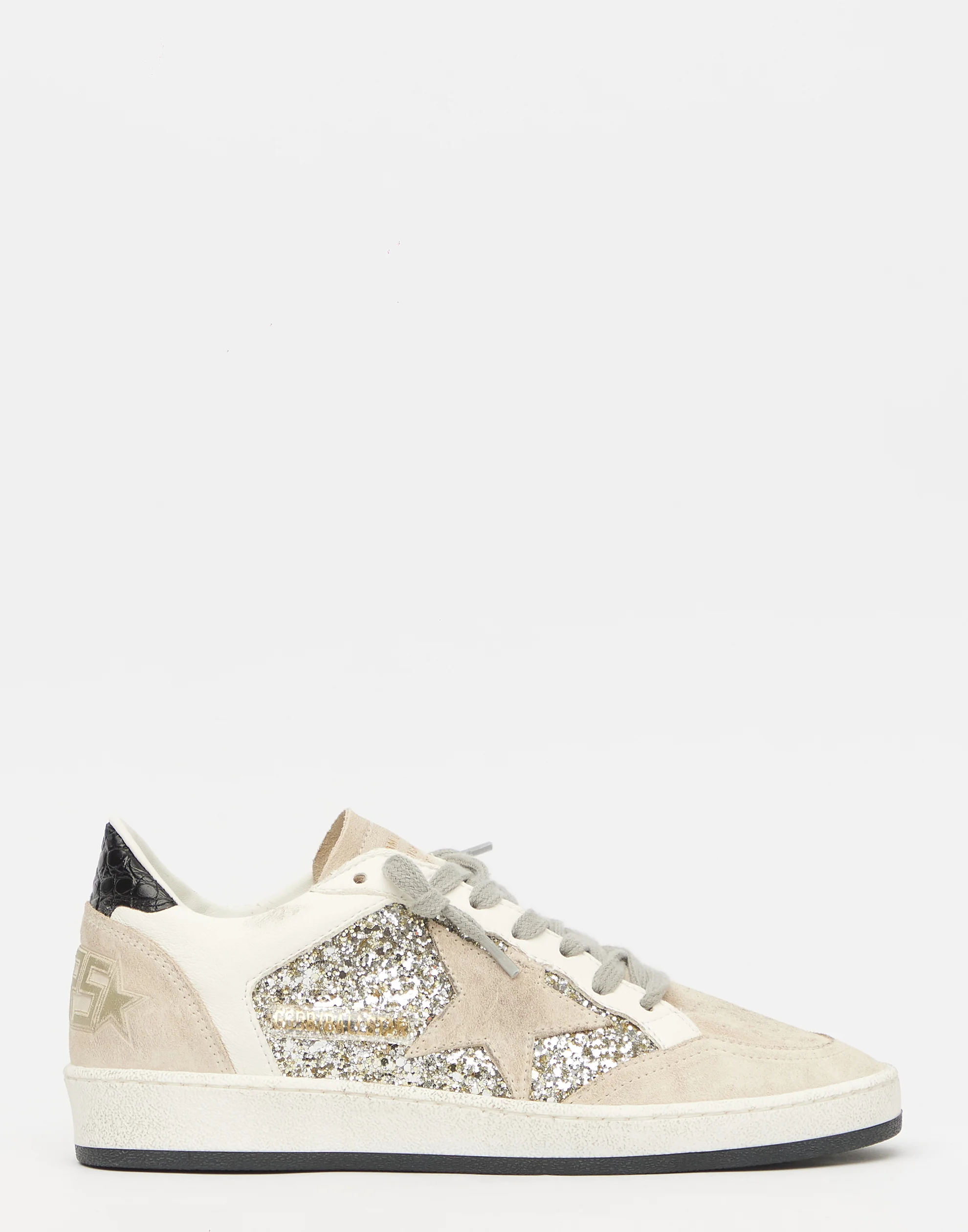 Golden Goose GGDB Suede & Platinum Glitter Ball Star Sneakers Women Men