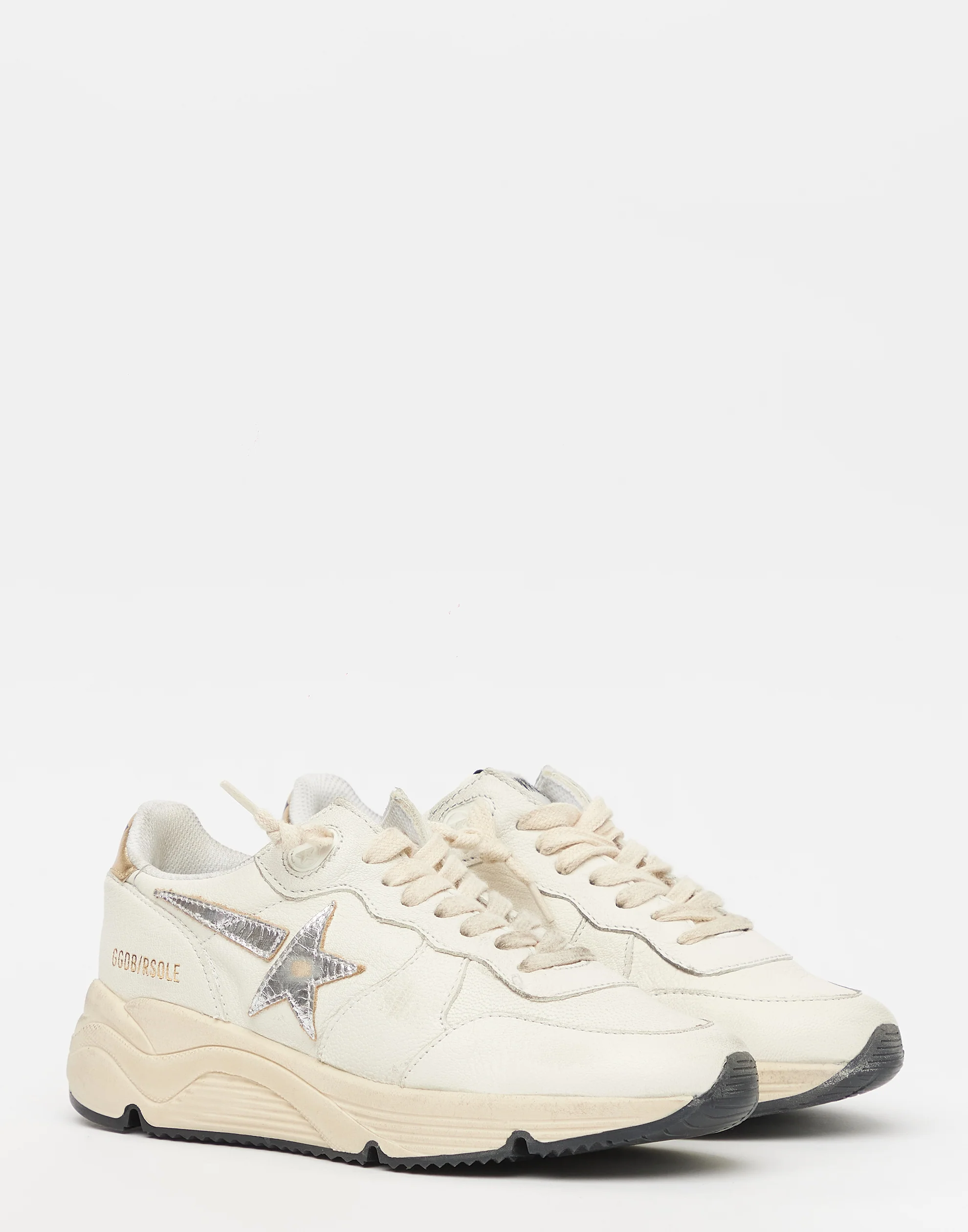 Golden Goose GGDB White & Gold Running Sole Sneakers Women Men