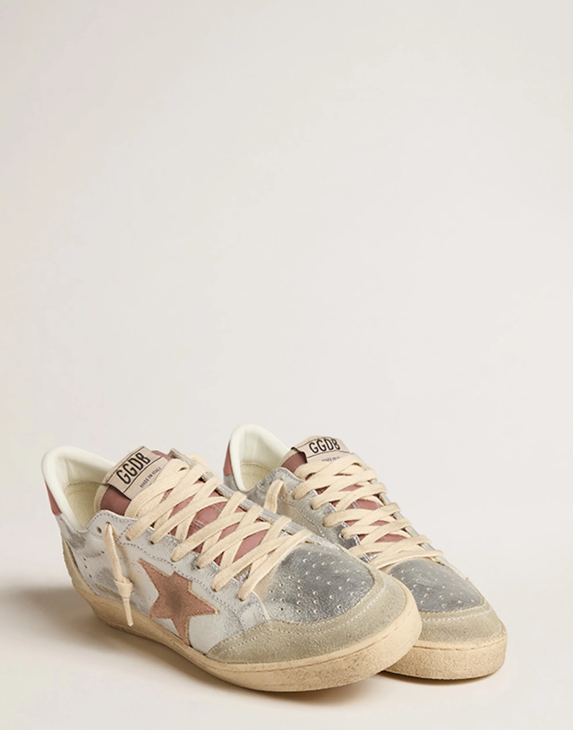 Golden Goose GGDB Silver & Rose Pink Ball Star Sneakers Women Men