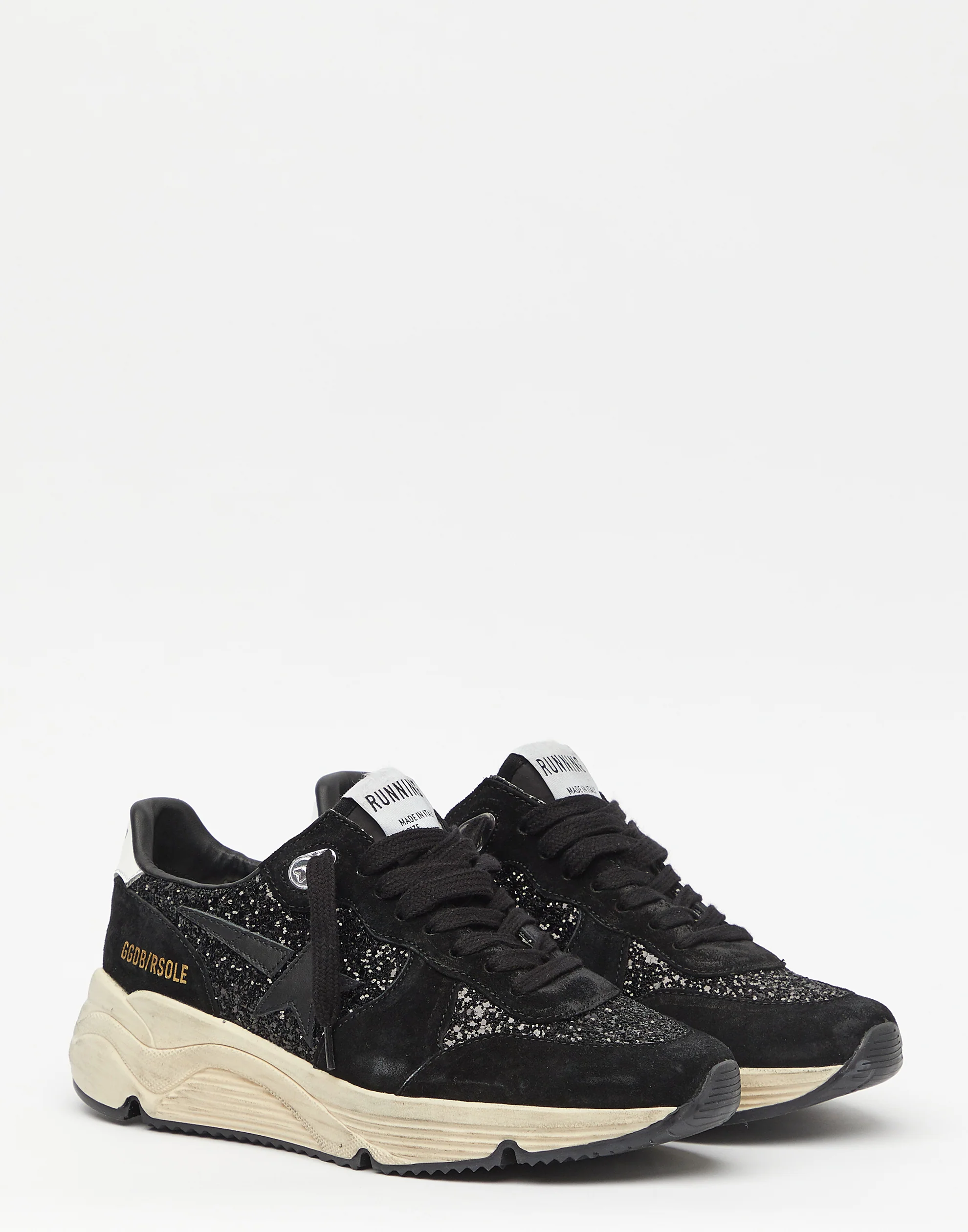 Golden Goose GGDB Black Glitter Running Sole Sneakers Women Men
