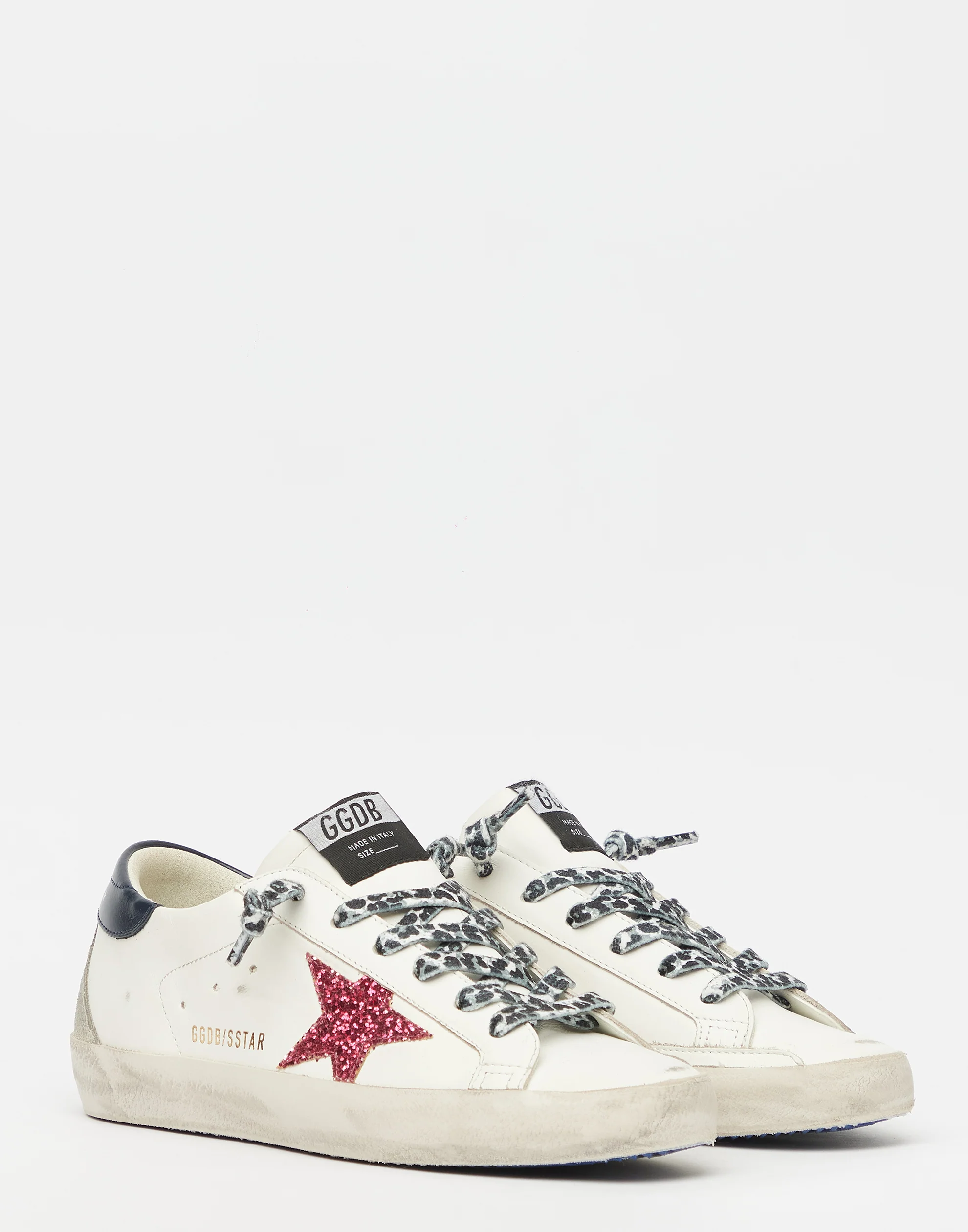 Golden Goose GGDB White & Fuchsia Glitter Superstar Sneakers Women Men