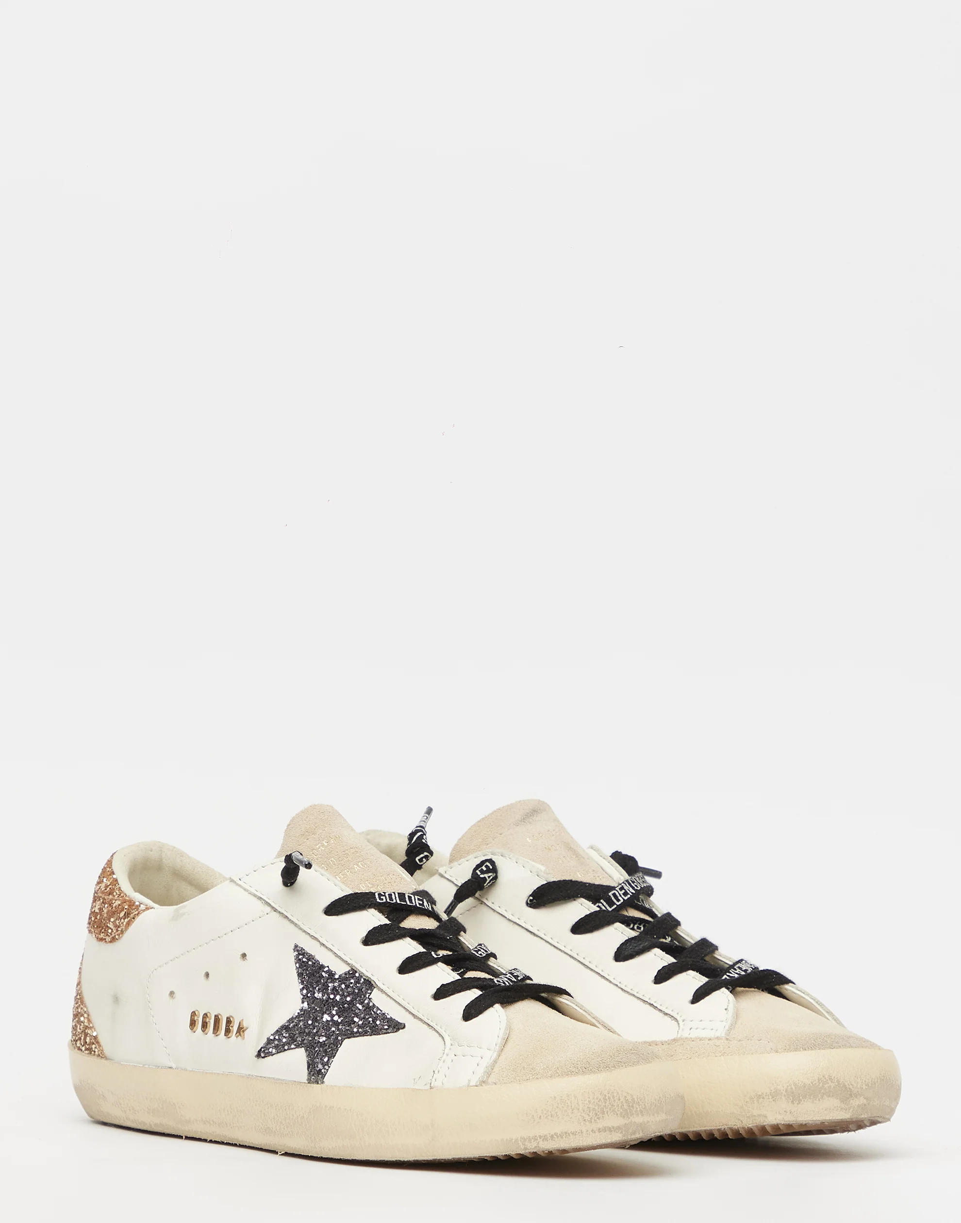 Golden Goose GGDB White & Black Glitter Superstar Sneakers Women Men
