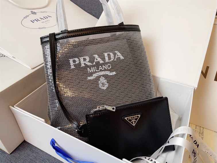 Prada Small Sequined Mesh Tote Bag replica