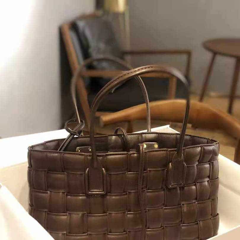 Bottega Veneta Intrecciato Quilted Cabat Leather Tote