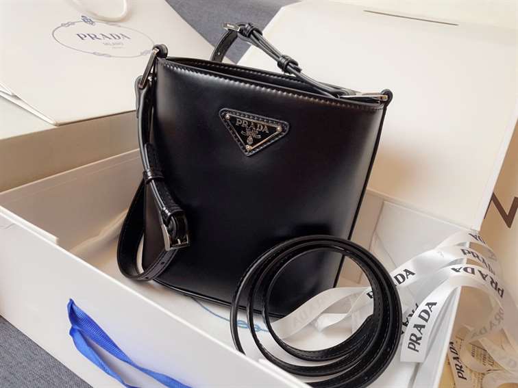 Prada Mini Brushed-Leather Bucket Bag replica