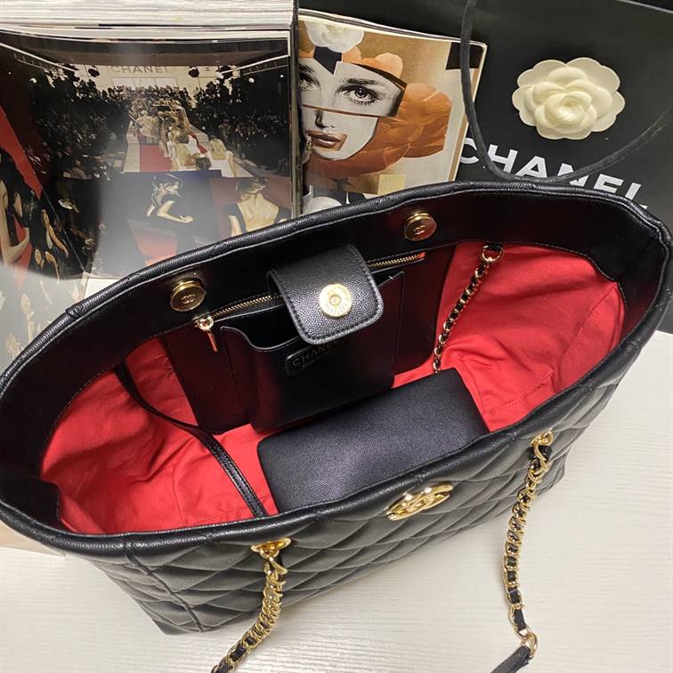 CHANEL QUILTED LEATHER TOTE BAG   Original replica