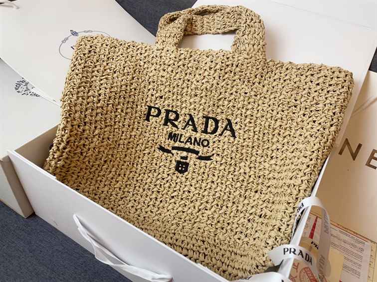 Prada Large Raffia Tote Bag Natural replica