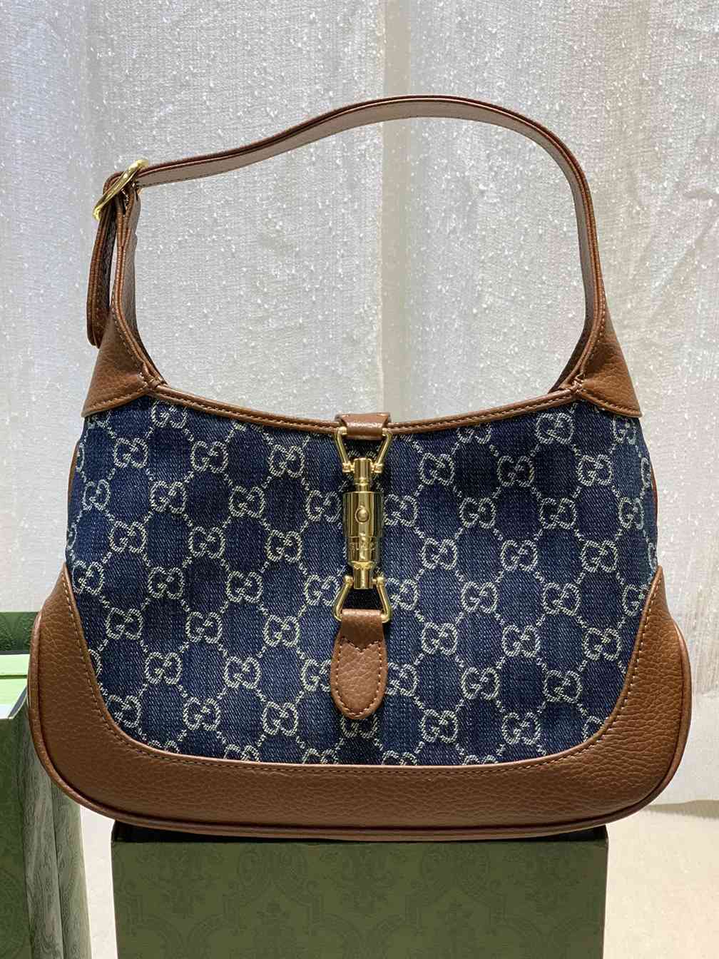 Gucci Jackie 1961 Denim Small Shoulder Bag replica