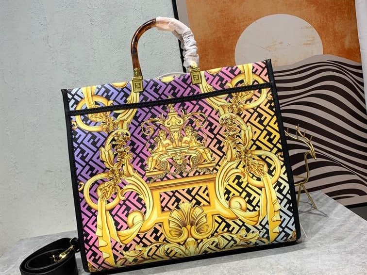 FENDACE Sunshine Medium Canvas Tote Bag replica