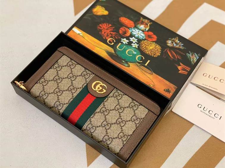 Gucci Ophidia GG zip around wallet replica
