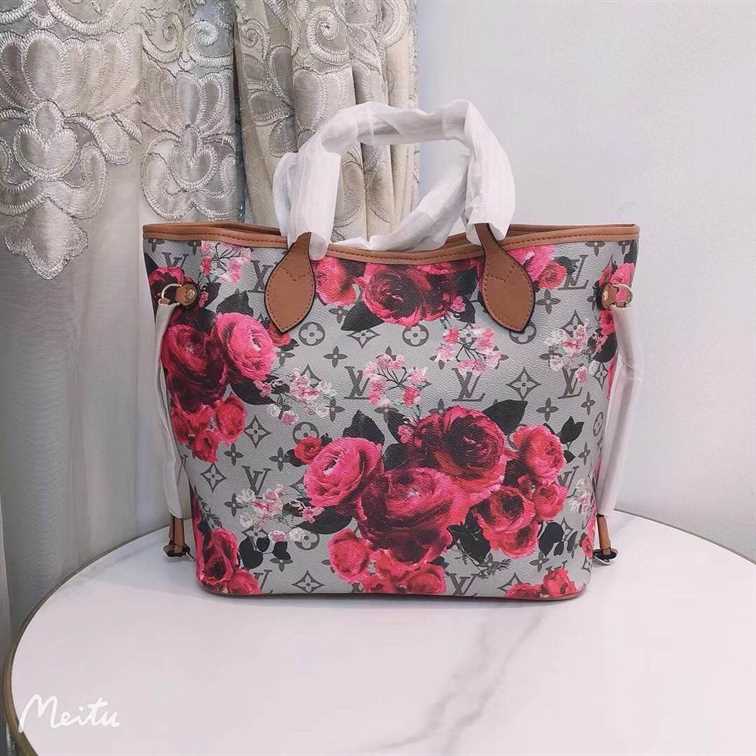 Louis Vuitton NEVERFULL MM TOTE BAG Garden Flowers replica