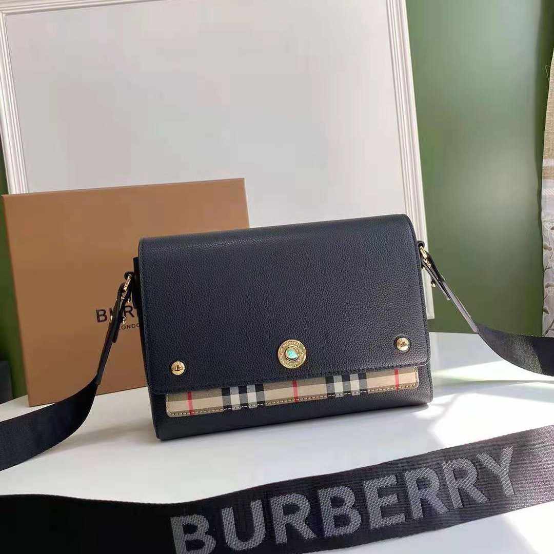 Burberry Small Leather and Vintage Check Crossbody Bag replica