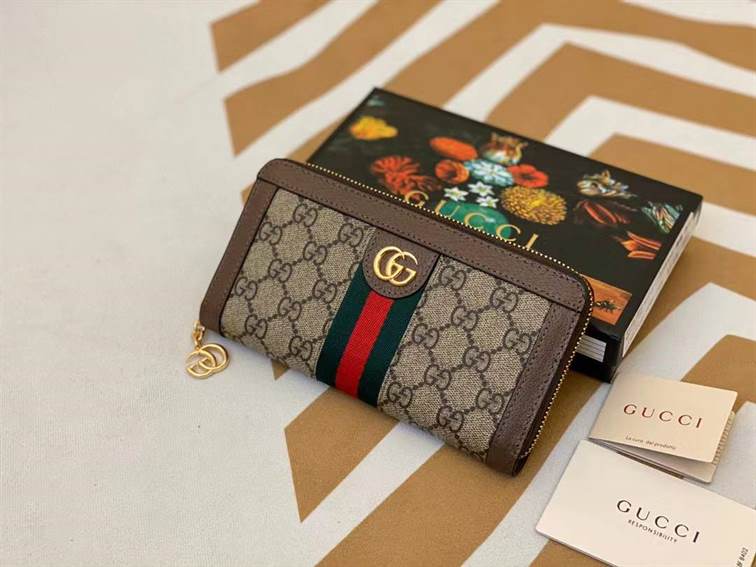 Gucci Ophidia GG zip around wallet replica