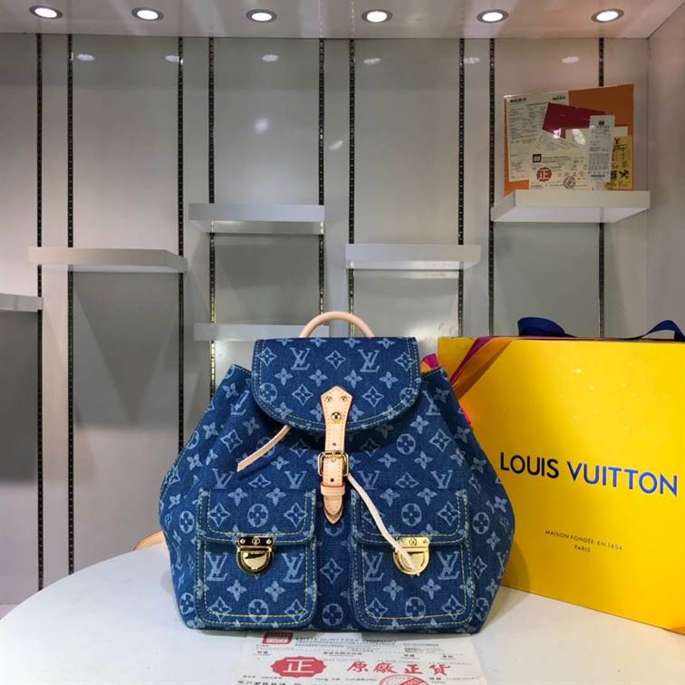 Louis Vuitton Monogram Denim Sac A Dos GM Backpack replica