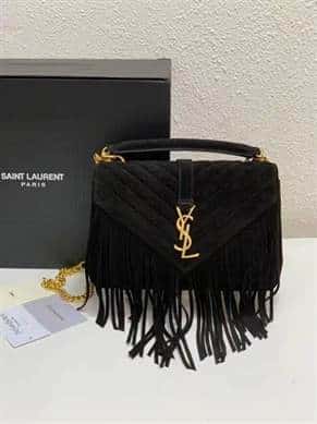 YSL Suede Fringe Small Monogram Satchel replica