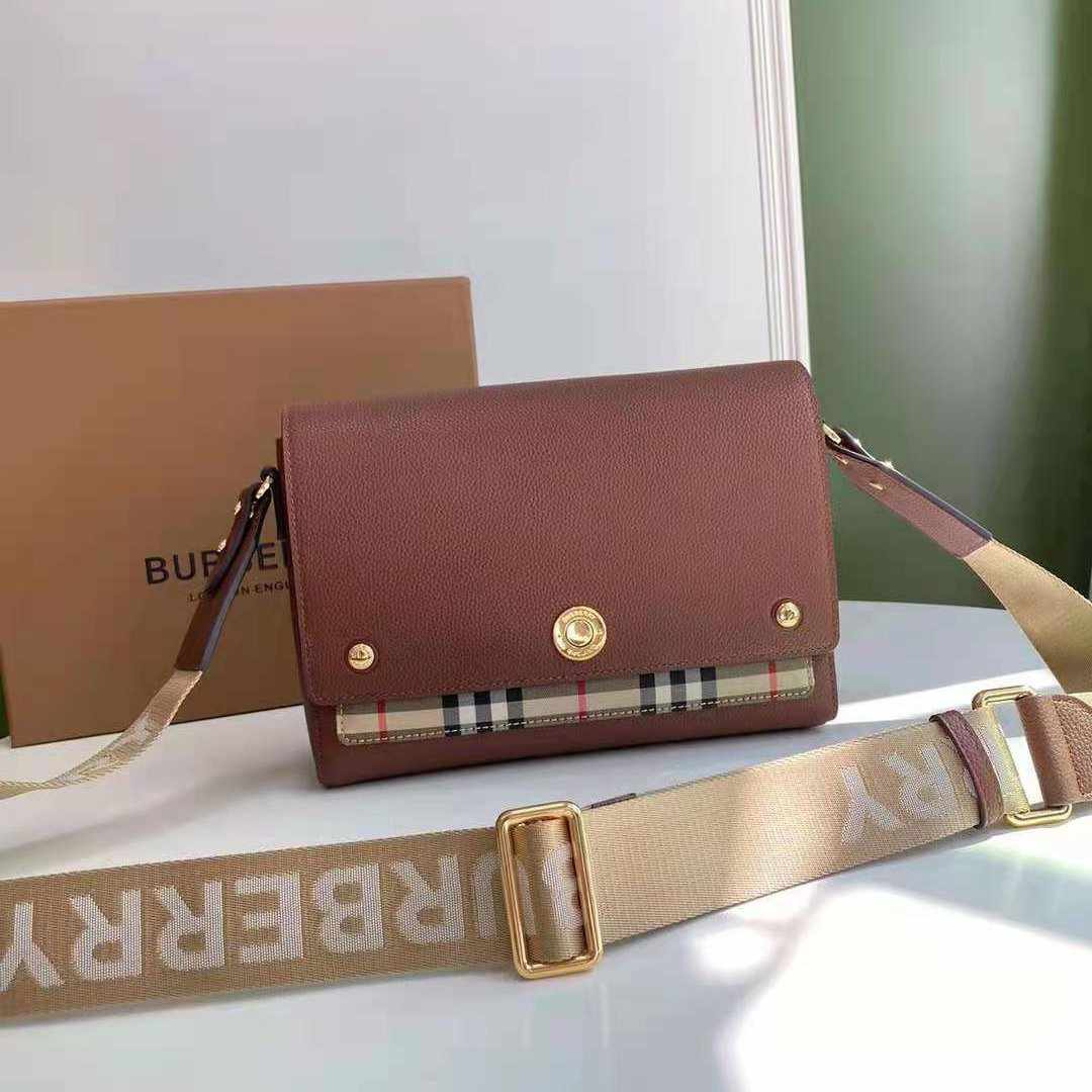 Burberry Small Leather and Vintage Check Crossbody Bag replica