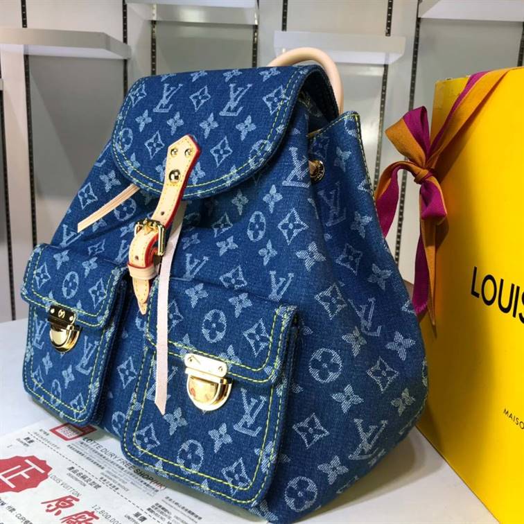 Louis Vuitton Monogram Denim Sac A Dos GM Backpack replica