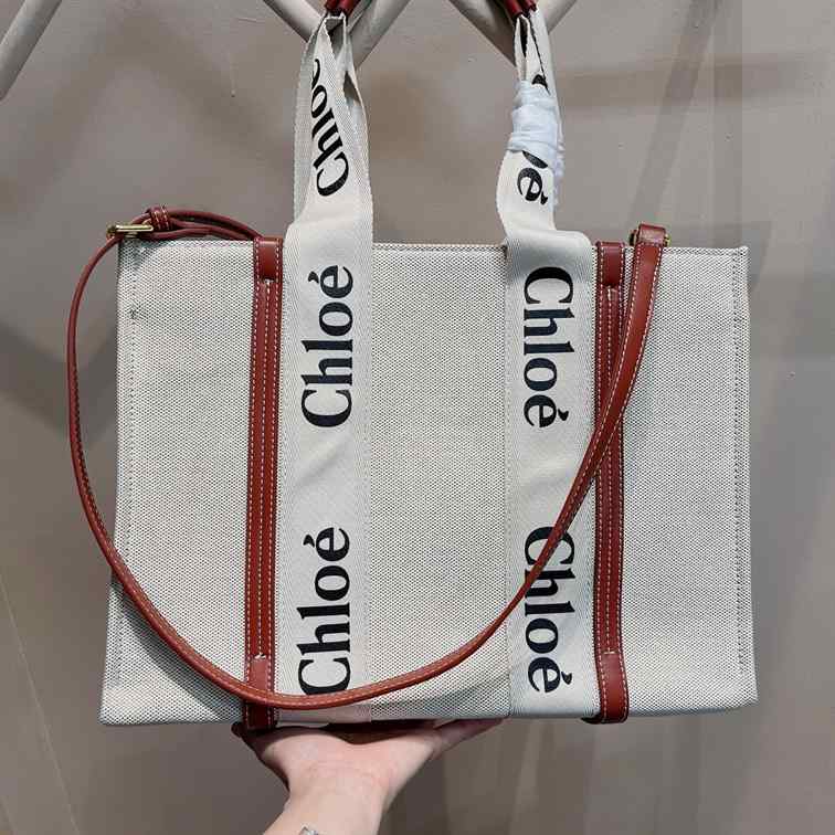 Chloe CHLO Woody Medium canvas tote replica