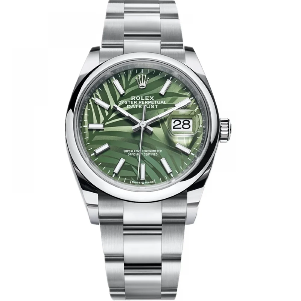 Rolex Datejust 126200 Olive Green Palm Motif