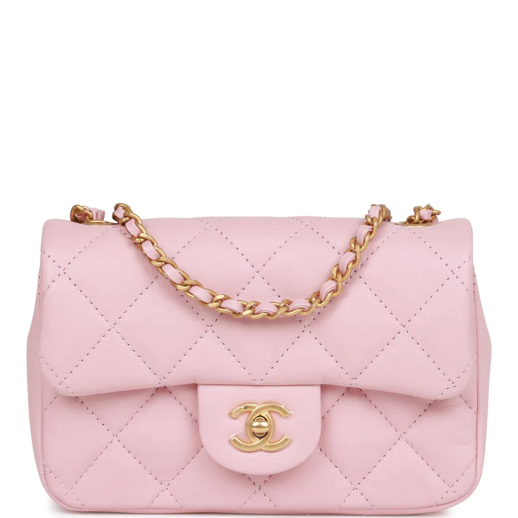 Chanel Rectangular Flap Bag Gold Chain