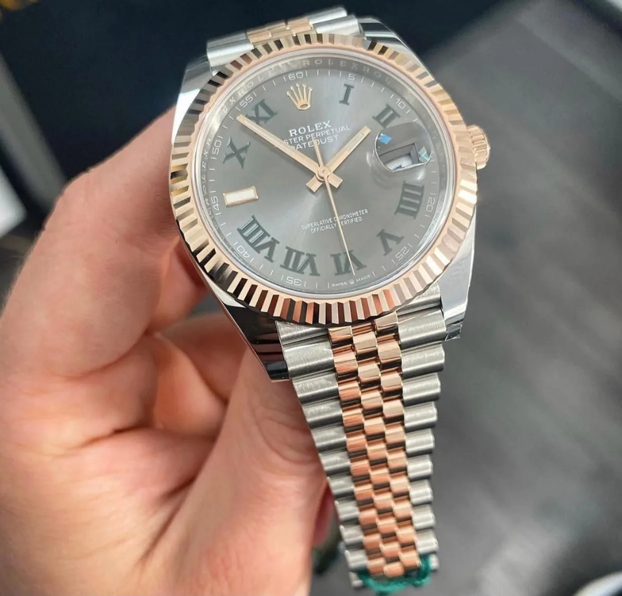 Rolex Datejust Two Tone Slate Grey Dial Automatic Men s Jubilee Watch 126334