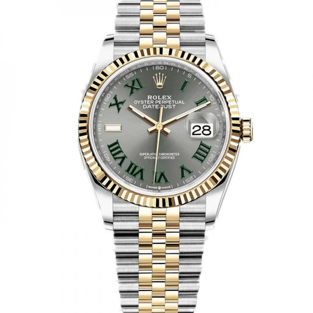 Rolex Datejust Two Tone Slate Grey Dial Automatic Men s Jubilee Watch 126334