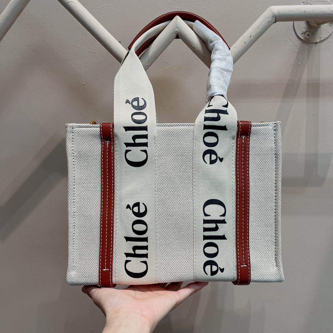 Chloe CHLO Woody Small canvas tote replica
