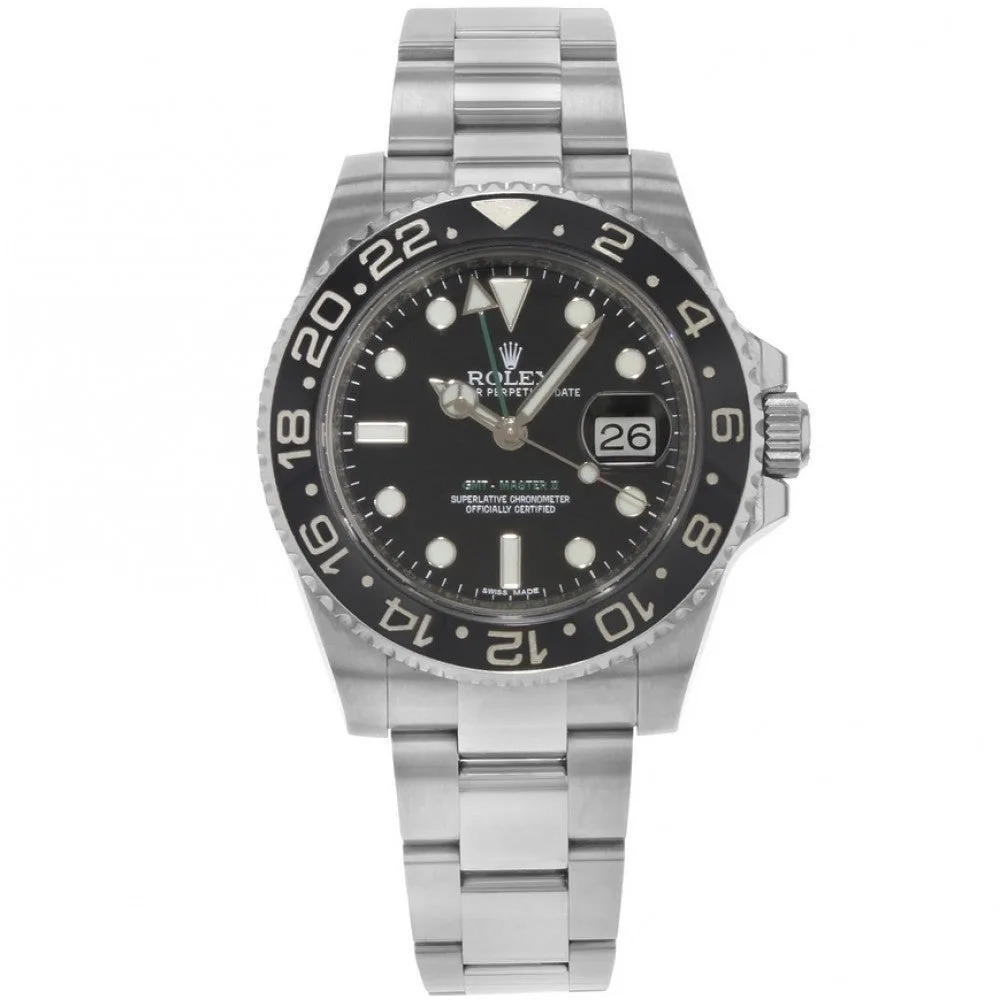 Rolex GMT MASTER II Gold Black DIAL 116710LN Automatic Men s Watch