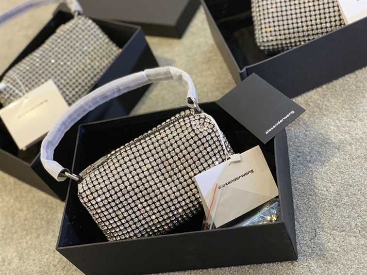 ALEXANDER WANG Heiress Pouch in Rhinestone Mesh replica