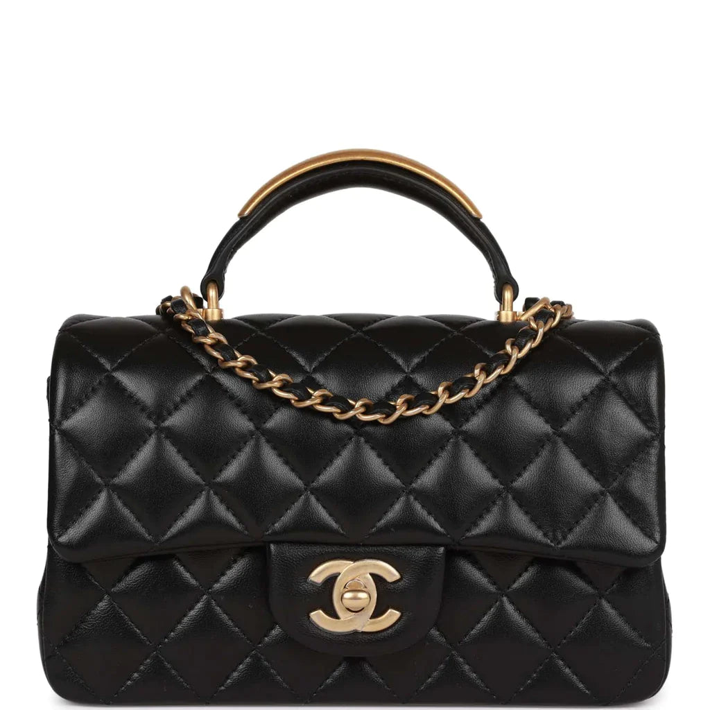 Chanel Rectangular Flap Bag Gold Chain