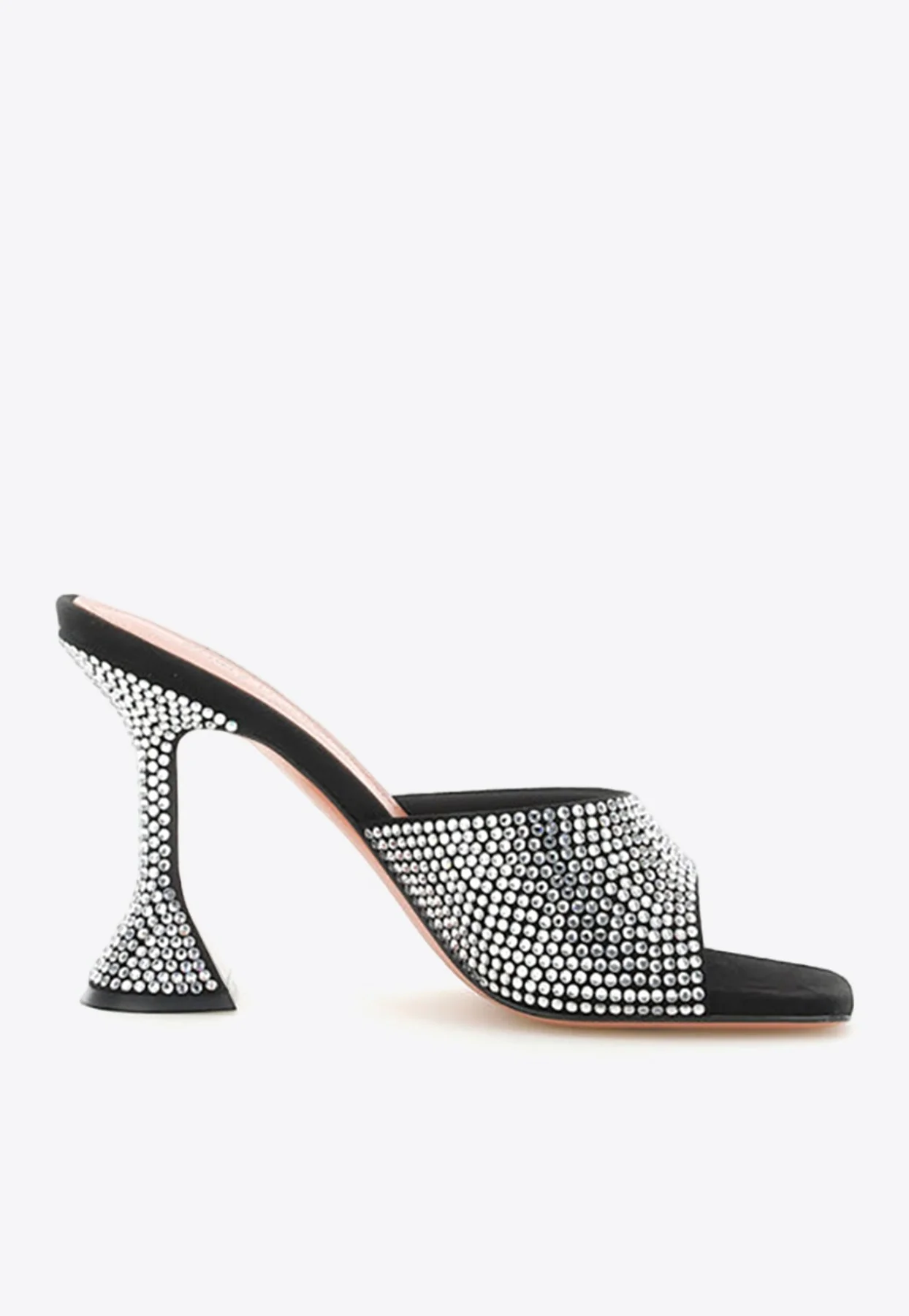 Amina Muaddi Lupita 95 Crystal Embellished Suede Sandals Women Shoes