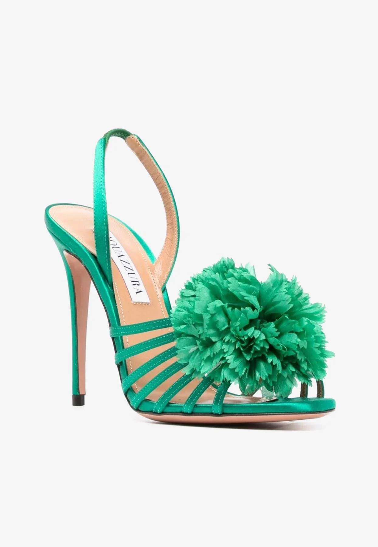 Aquazzura Love Carnation 105 Satin Sandals Women Shoes