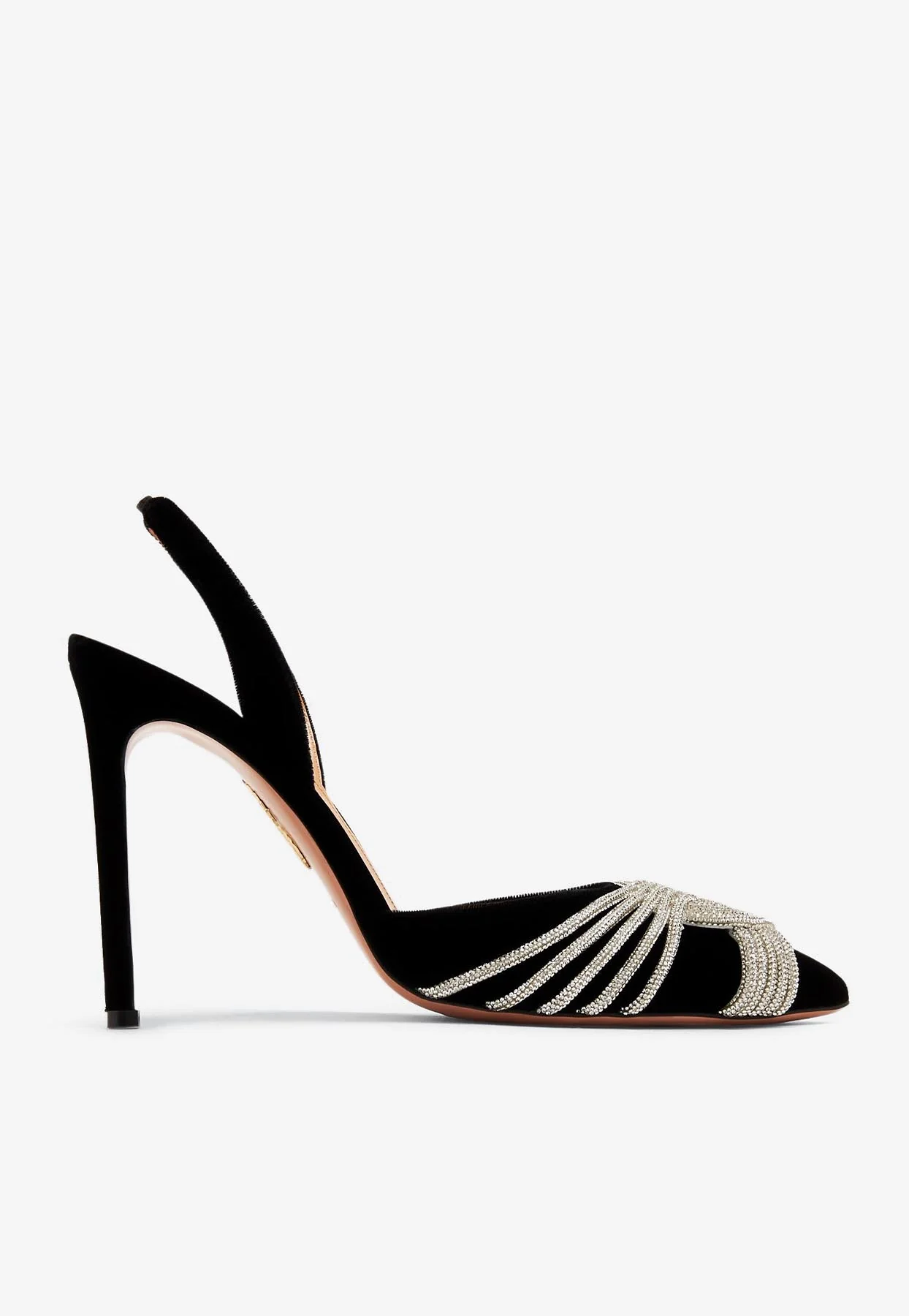 Aquazzura Gatsby 105 Velvet Slingback Pumps Women Shoes