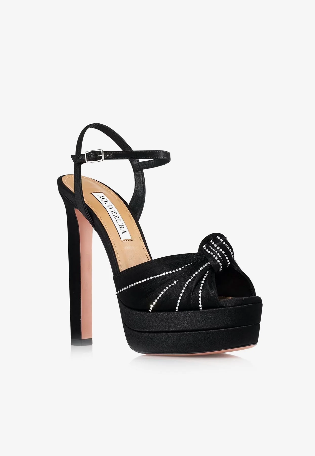 Aquazzura Atelier 130 Crystal-Embellished Platform Sandals Women Shoes