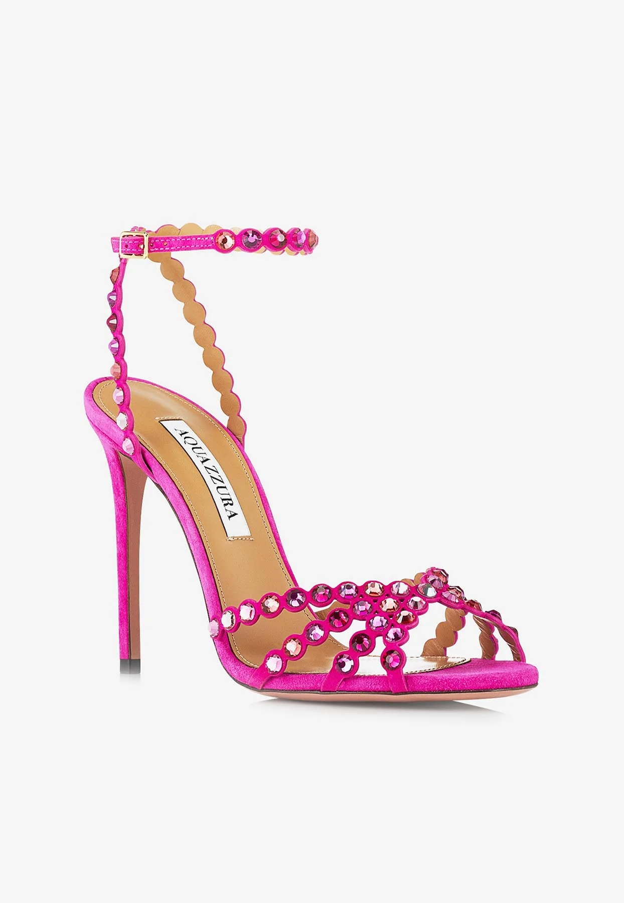 Aquazzura Tequila 105 Crystal-Embellished Sandals Women Shoes