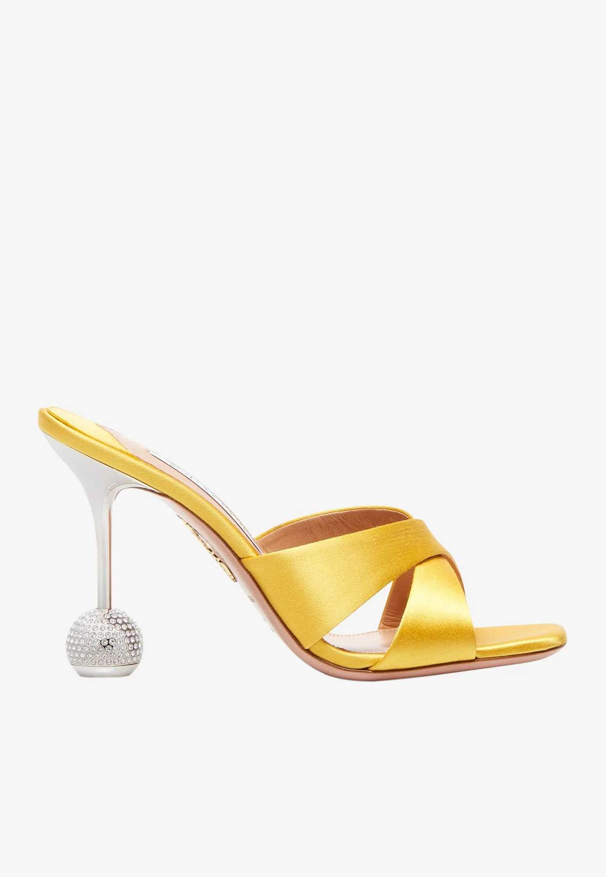 Aquazzura Yes Darling 95 Mules in Satin Women Shoes
