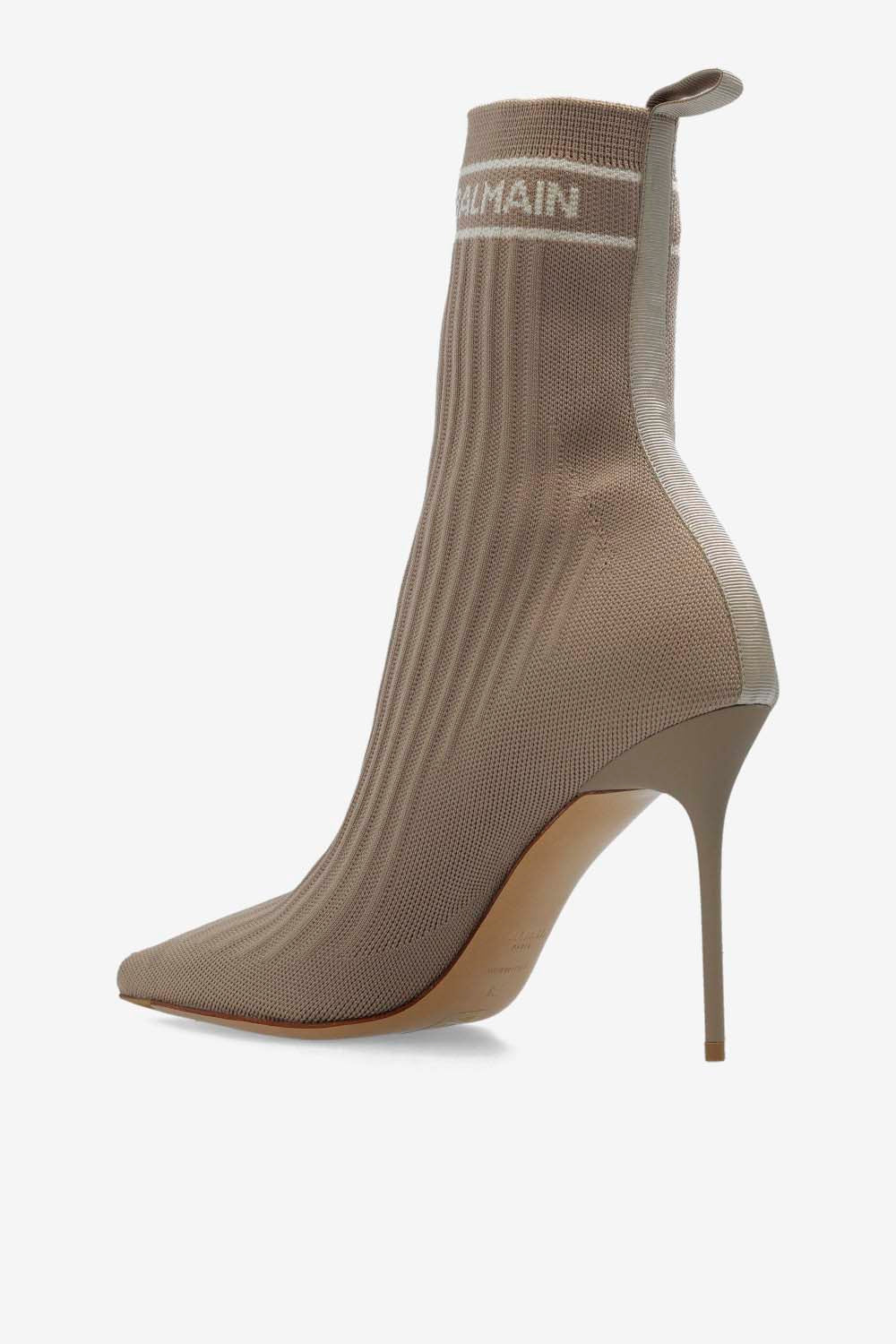 Balmain Skye 95 Stretch Knit Ankle Boots