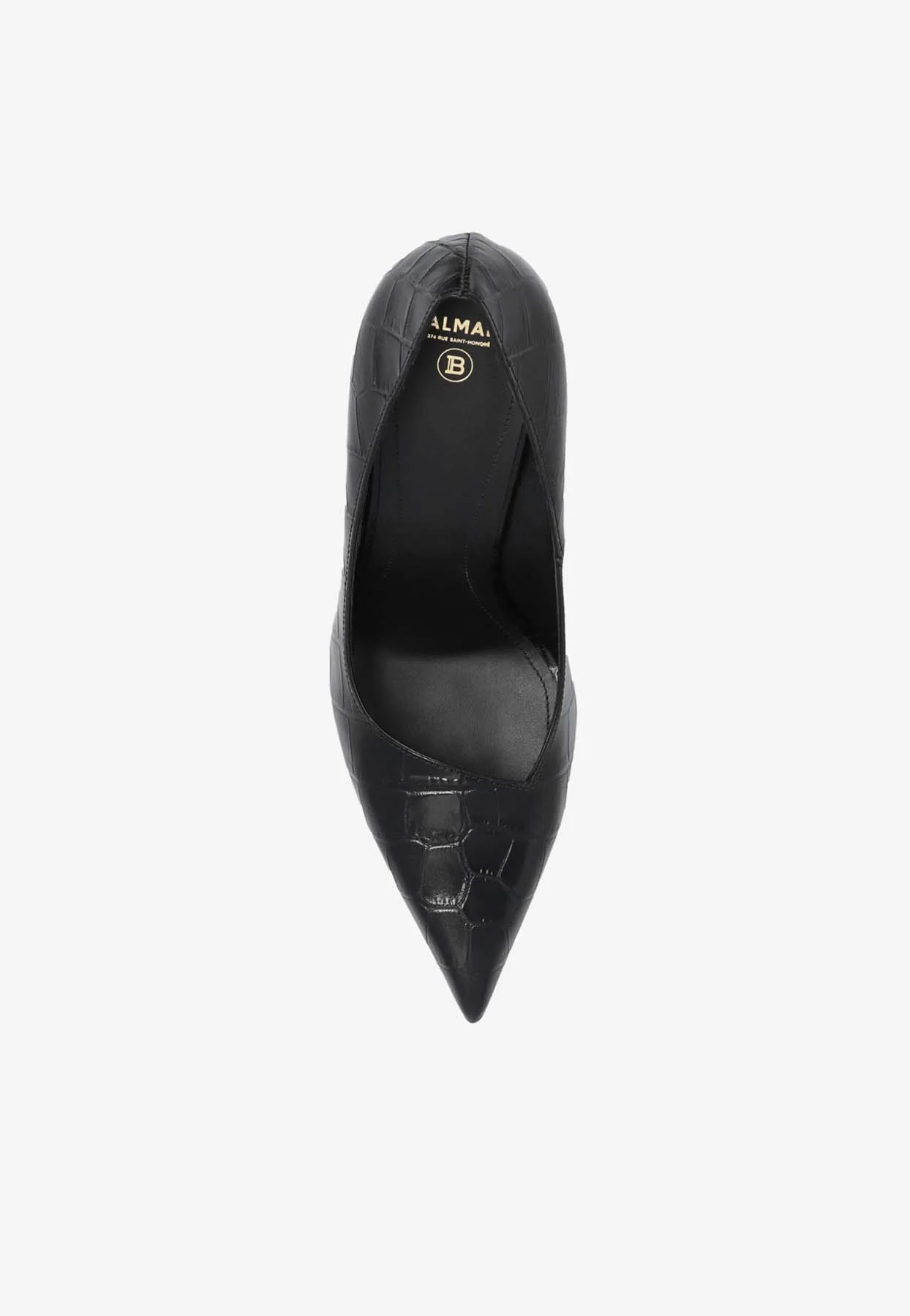 Balmain Moneta 95 Pumps in Croc-Embossed Leather