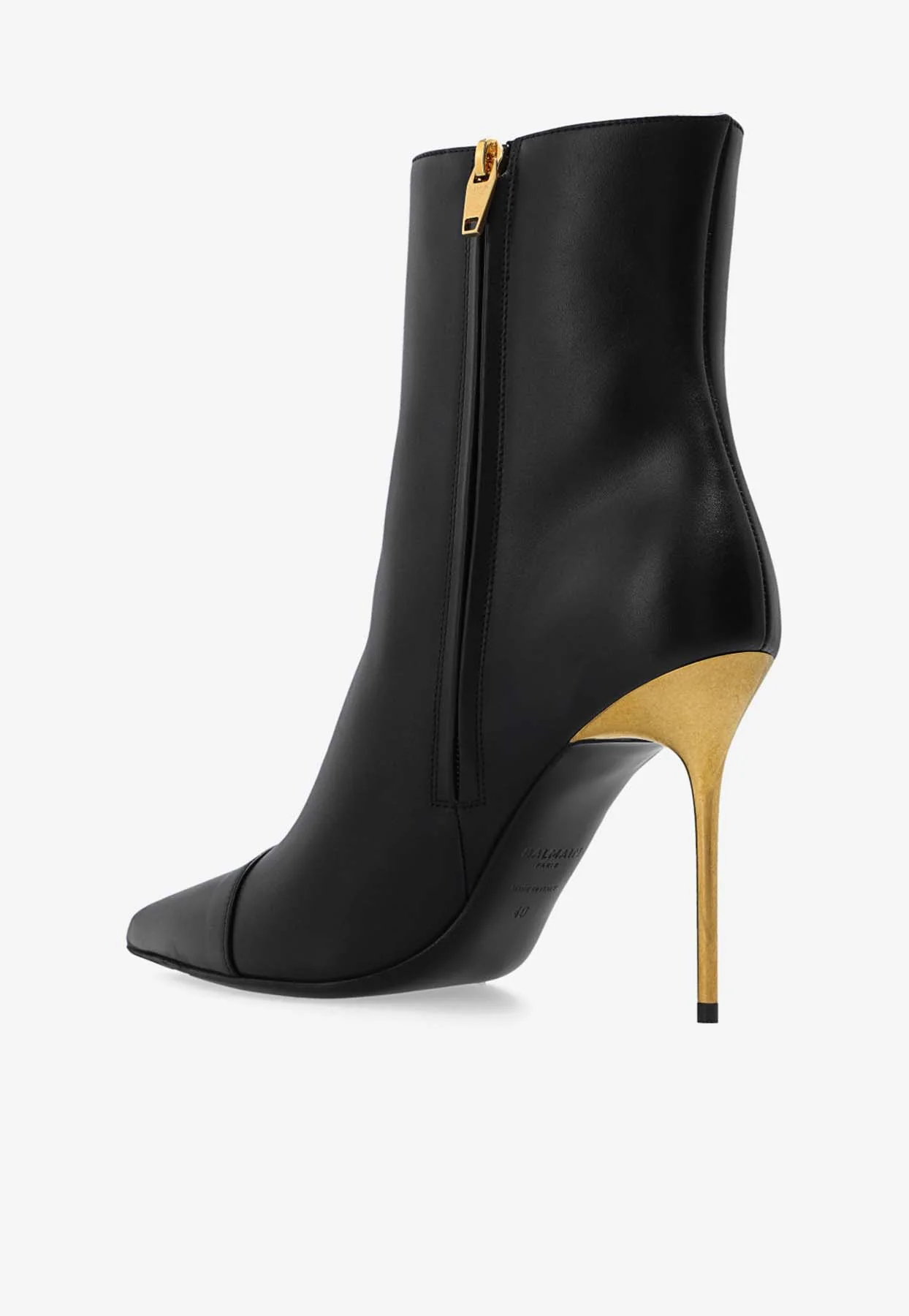 Balmain Roni 95 Leather Ankle Boots