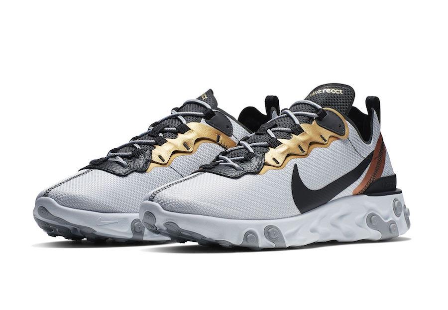 Réplica REACT ELEMENT 55 GOLD RANGER Nike Sneaker