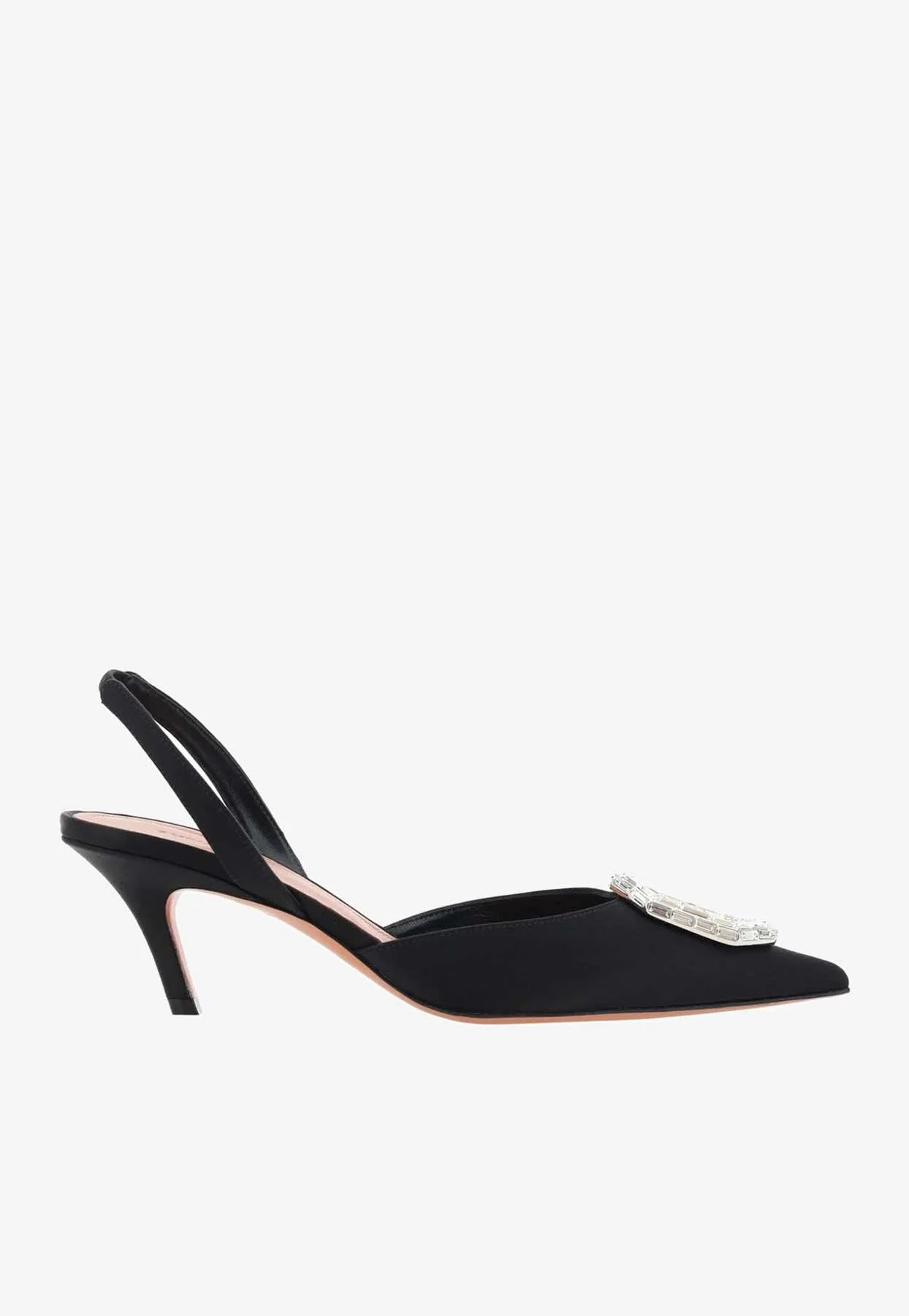 Amina Muaddi Camelia 60 Slingback Satin Pumps Women Shoes