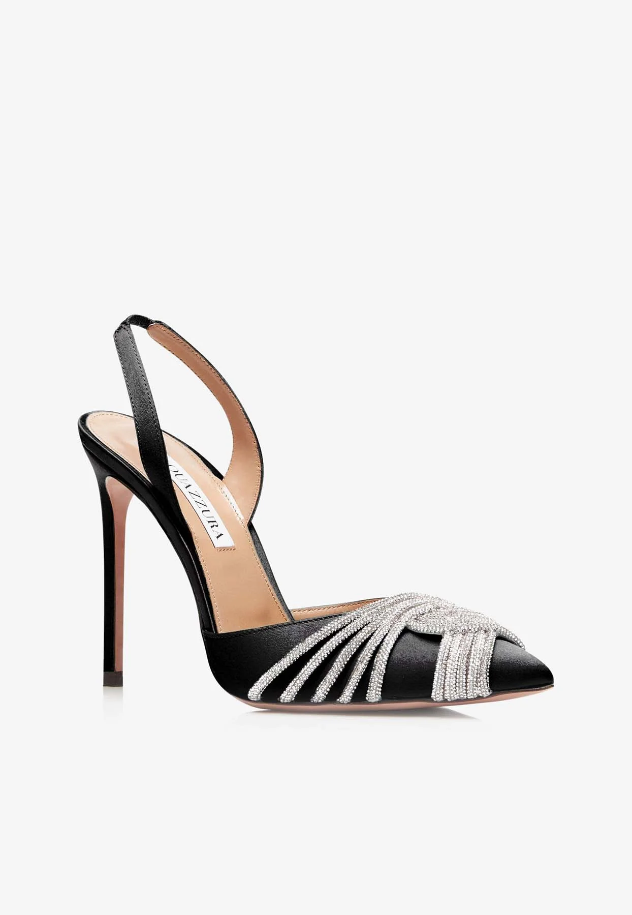 Aquazzura Gatsby 105 Slingback Satin Pumps Women Shoes